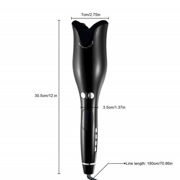 AIKO Ceramic Auto Rotating Hair Air Spin Curler Curling Iron Barrel LCD Display - Picture 2 of 12